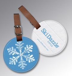 Think Snow™ Leather Luggage Tag